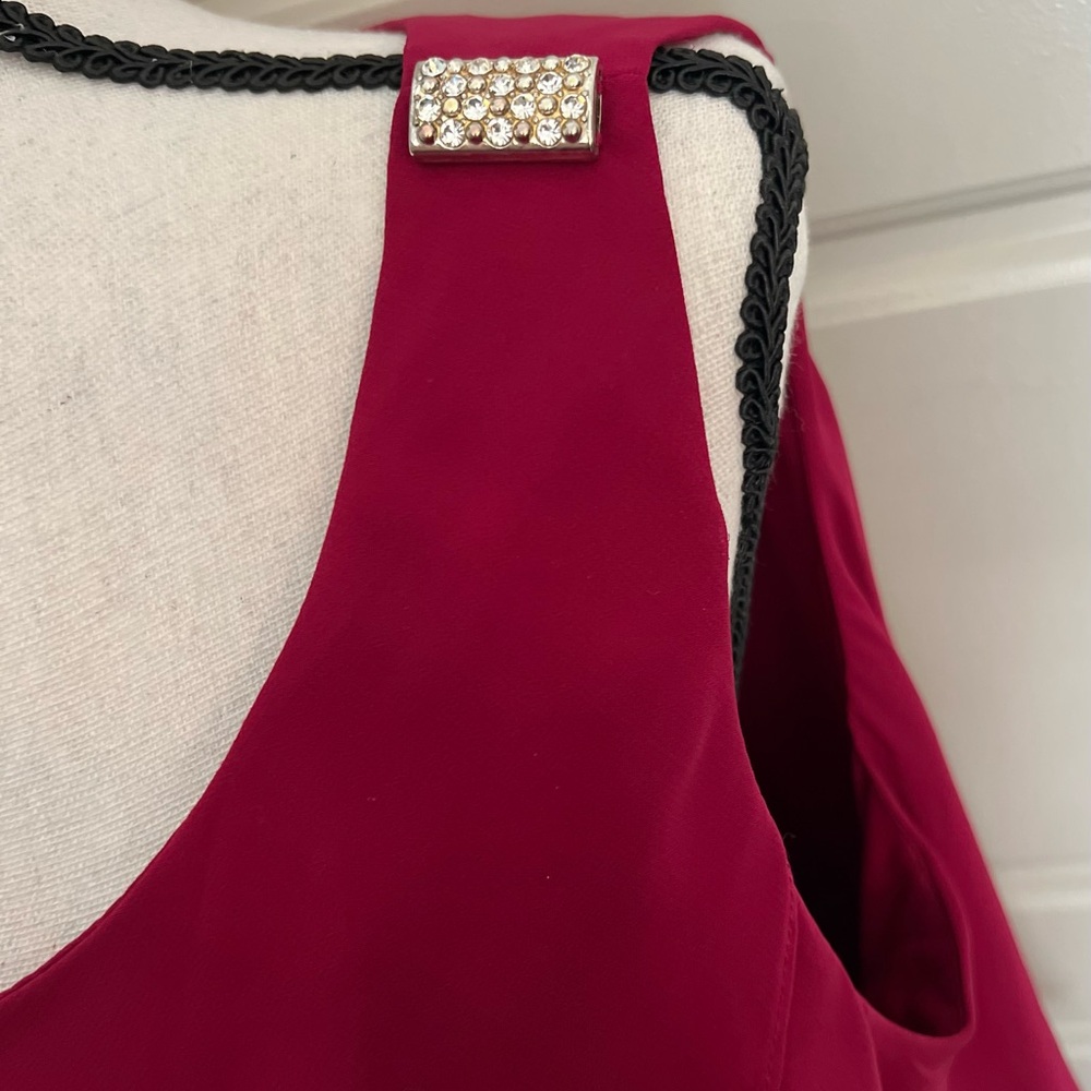 Elegant Raspberry Layered Dress - Picture 3 of 6